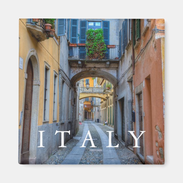 Schmale Stadtstraße, Italien Magnet (Vorne)