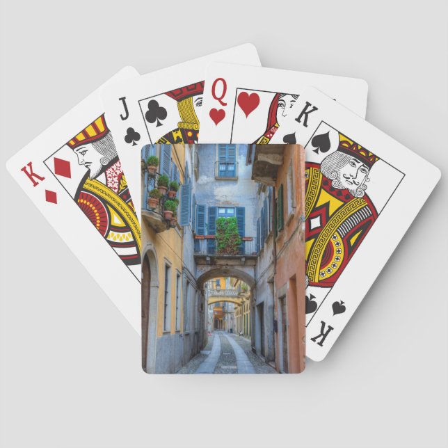Schmale Stadtstraße, Italien Spielkarten (Rückseite)