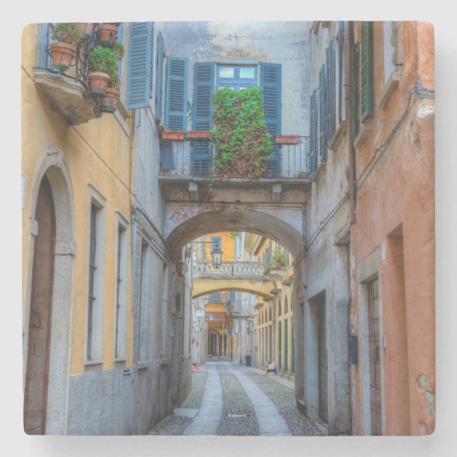 Schmale Stadtstraße, Italien Steinuntersetzer (Vorderseite)