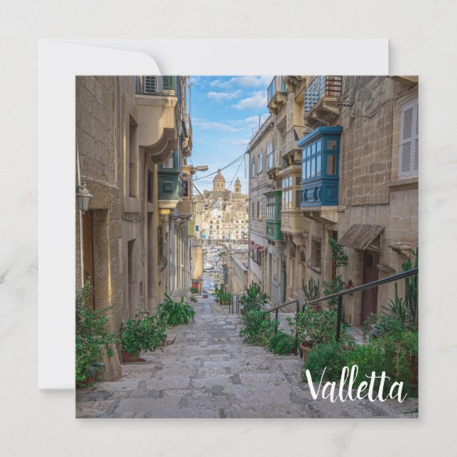 Schmale Steine Straße in Malta (Vorderseite)
