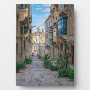 Schmale Steine Straße in Malta Fotoplatte