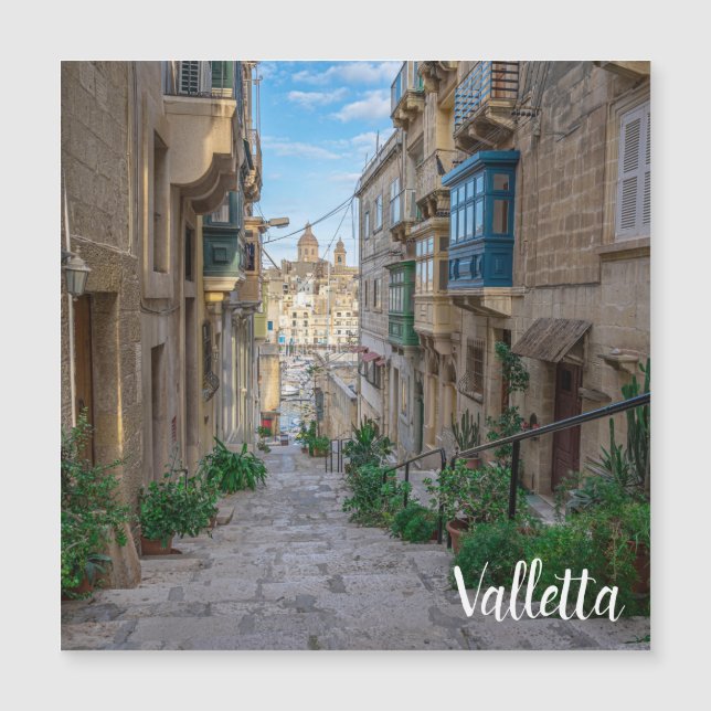 Schmale Steine Straße in Malta Magnetkarte (Vorderseite)