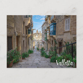 Schmale Steine Straße in Malta Postkarte