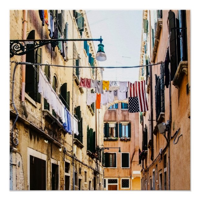 Schmale Straße in Venedig Poster (Vorderseite)
