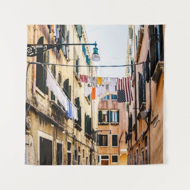 Schmale Straße in Venedig Wandteppich (Vorderseite)