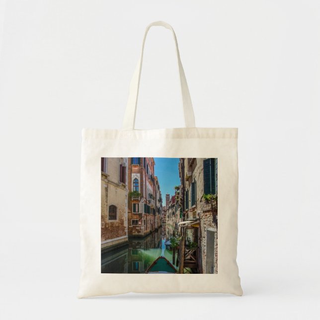 Schmale Straße mit Kanal in Venedig Tragetasche (Vorne)