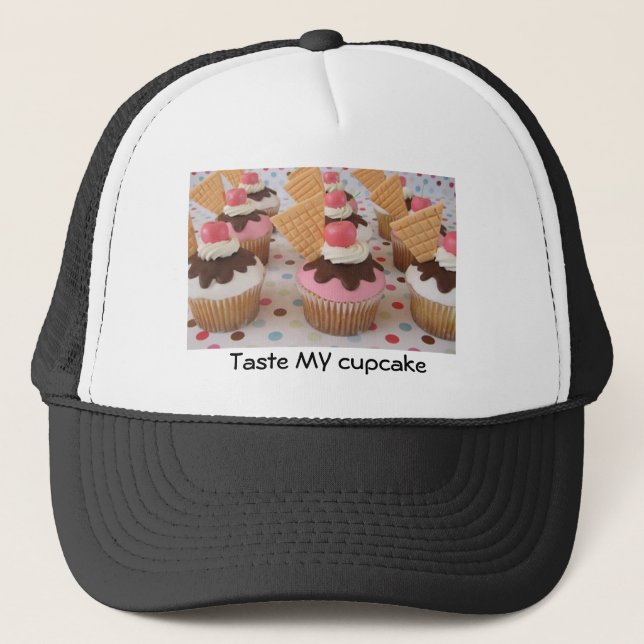 Schmecken Sie MEINEN kleinen Kuchen Truckerkappe (Vorderseite)