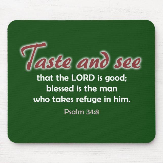 Schmecken Sie und sehen Sie (dunkler Hintergrund) Mousepad (Vorne)