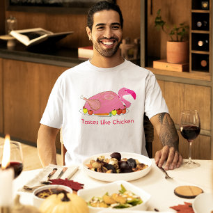 Schmeckt wie Huhn Lustiger Flamingo T-Shirt