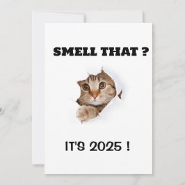 SCHMELL DAS? IT’S 2025 Funny Cat Quote Ferienkarte Feiertagskarte