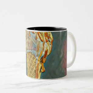 Schmelz-Schokoladeneis Zweifarbige Tasse
