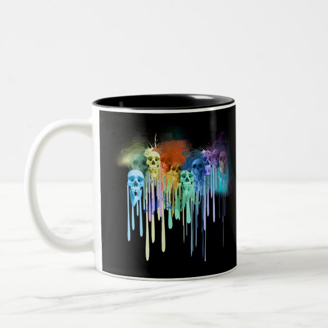 Schmelze farbige, eingefärbte Schädel Zweifarbige Tasse (Links)