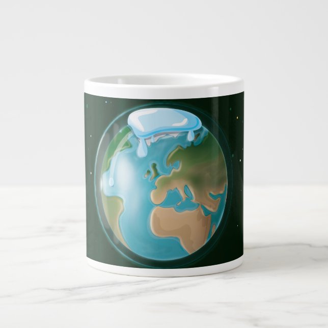 Schmelzen Eiskappen der Erde. Jumbo-Tasse (Vorderseite)