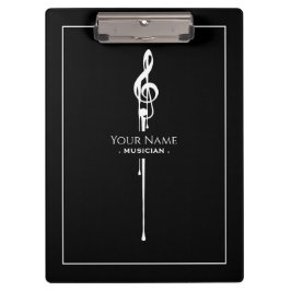 Schmelzen Weiß Treble Clef Klasse Schwarz Klemmbrett