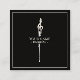 Schmelzen Weiß Treble Clef Klasse Schwarz Quadratische Visitenkarte