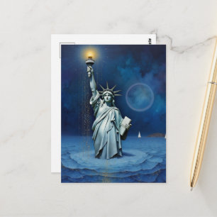 Schmelzende Freiheitsstatue Postkarte
