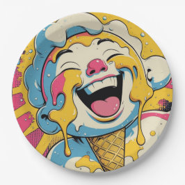 Schmelzende Freude – Eiscreme Pop Art Explosion Pappteller