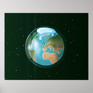 Schmelzende Polkappen der Erde. Poster