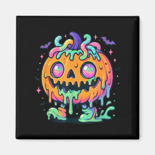 Schmelzende Schleim-Kürbis-Monster-Halloween-Carto Magnet