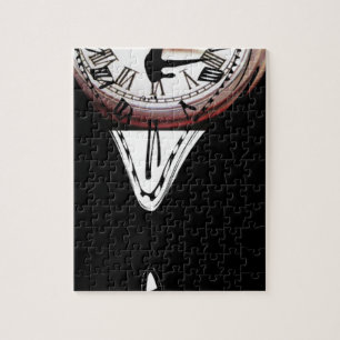 Schmelzende surreal Kunst der Uhren Schwarz-weiß