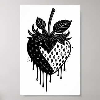 Schmelzender Erdbeer-Tropfen-Kunst Poster