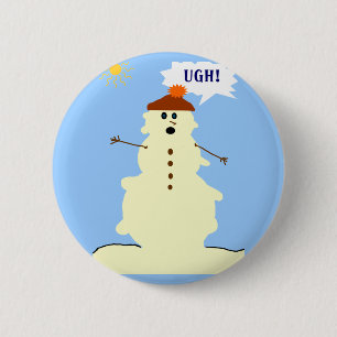 schmelzender Knopf des Schneemanns Button