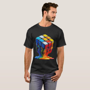 Schmelzender Rubix-Würfel Basic Dark T-Shirt