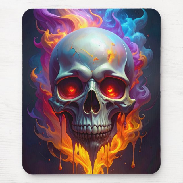 Schmelzender Schädel Mousepad (Vorne)