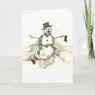 Schmelzender Schneemann Feiertagskarte