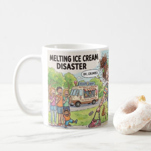 Schmelzendes Eiscreme-Desaster Lustiger Cartoon-Be Kaffeetasse