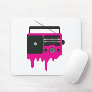 Schmelzendes rosa Retro-Radio Mousepad