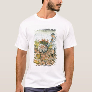Schmelzendes und werfendes Gold im aztekischen T-Shirt