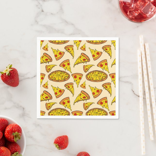 Schmelzkäse Pizza Muster Serviette (Beispiel)