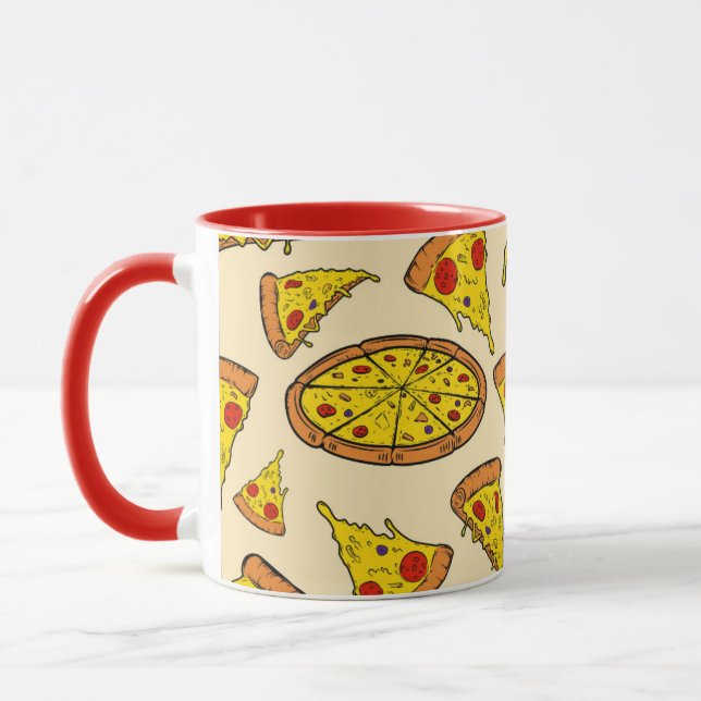 Schmelzkäse Pizza Muster Tasse (Links)