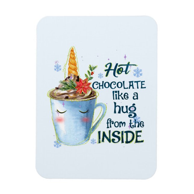 Schmelztablette | Gemütlicher Einhorn Winter Magnet (Vertikal)