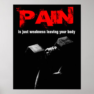 Schmerz Bodybuilding Fitness Inspirierend Dumbell Poster