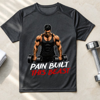 Schmerz hat diesen Bestie-Gym-Shirt gebaut – Wilde T-Shirt