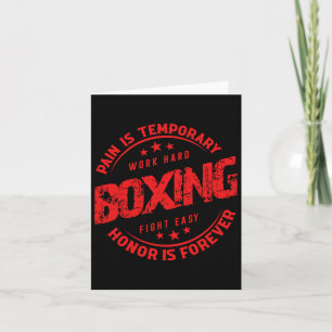 Schmerz ist temporäre Arbeit harte Boxen Kampf lei Karte