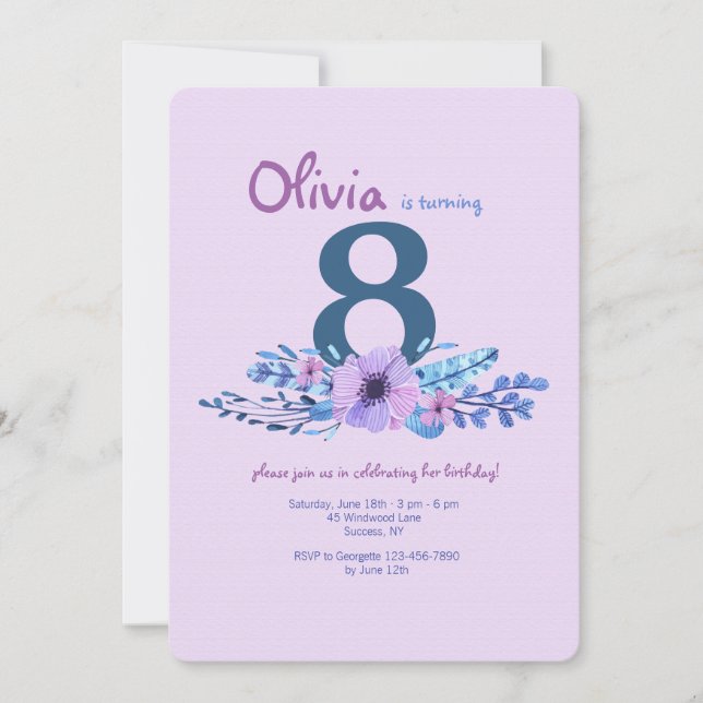 Schmerzen in rosa Einladung (Vorderseite)