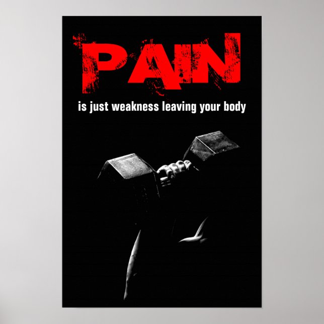 Schmerzhafte Bodybuilding Fitness Inspirationsdumm Poster (Vorne)