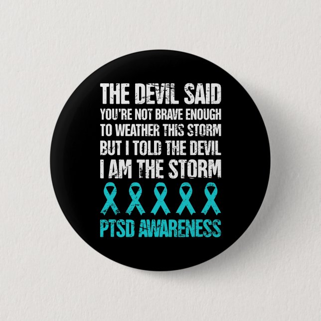 Schmerzhaftes posttraumatisches Stress Ptsd-Bewuss Button (Vorderseite)