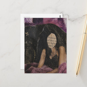 Schmerzlose Gesicht-Mixed-Media-Collage Postkarte
