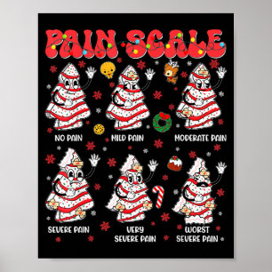 Schmerzskala Lustiger Weihnachtsbaum Kuchen Pjs Py Poster