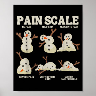 Schmerzskala Schneemann Krankenschwester Weihnacht Poster