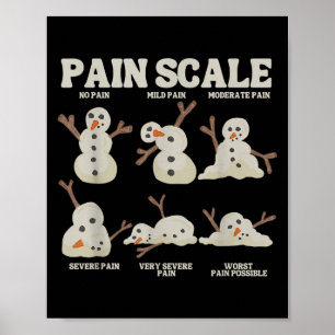 Schmerzskala Schneemann Krankenschwester Weihnacht Poster