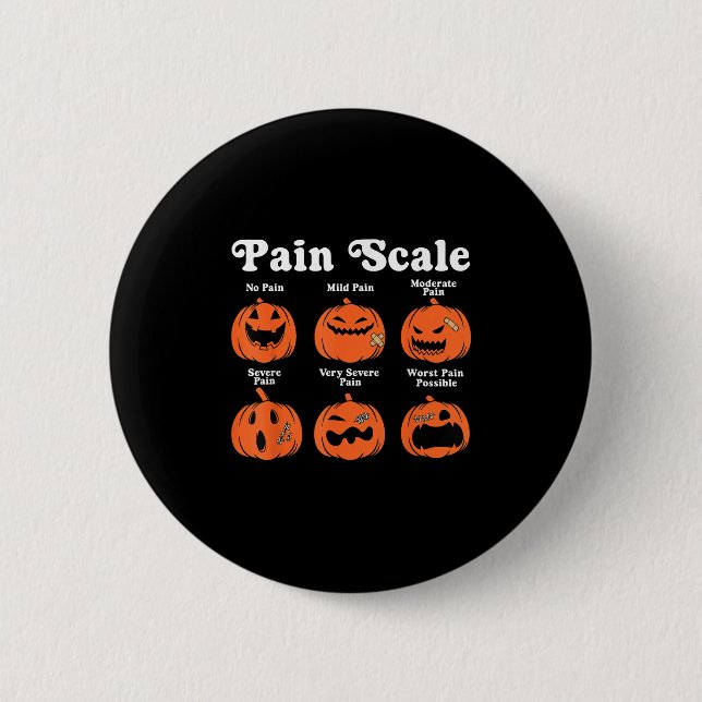 Schmerzskala Spooky Pumpkin Fall Halloween Trauma  Button (Vorderseite)