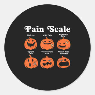 Schmerzskala Spooky Pumpkin Fall Halloween Trauma Runder Aufkleber