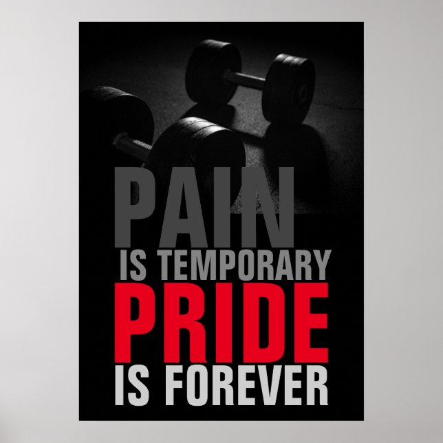 Schmerzstolze Motivierend Bodybuilding Fitness Poster (Vorne)