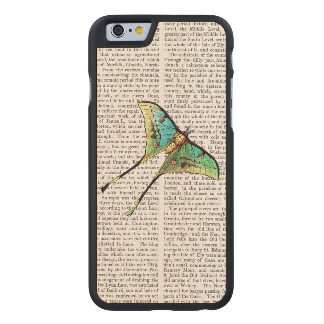 Schmetterling 2 carved wood iPhone hülle (Rückseite)