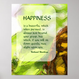 Schmetterling 2 Glück Inspiration Zitat Poster